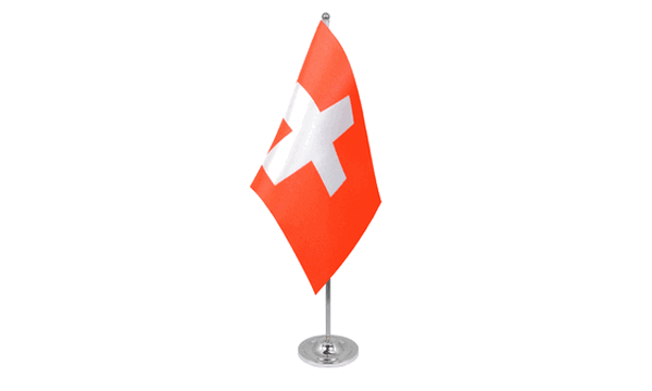 Switzerland Satin Table Flag